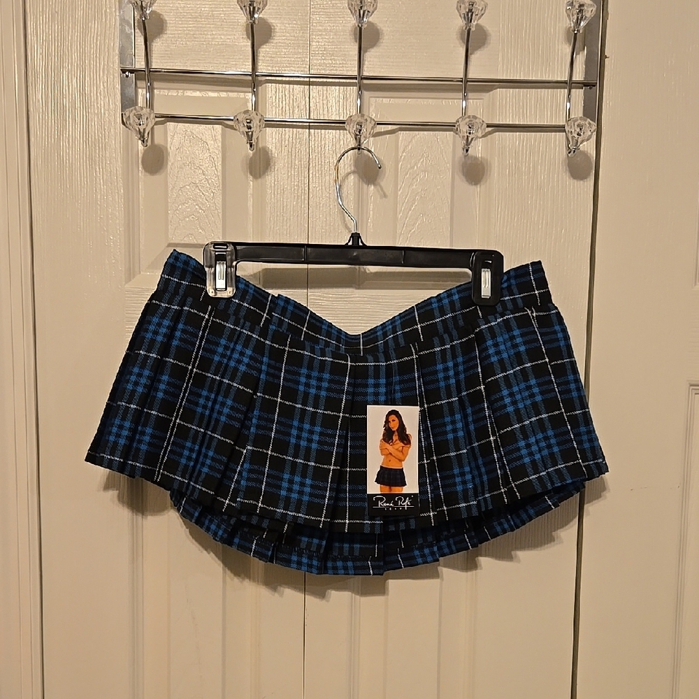 Plaid Blue Mini Skirt